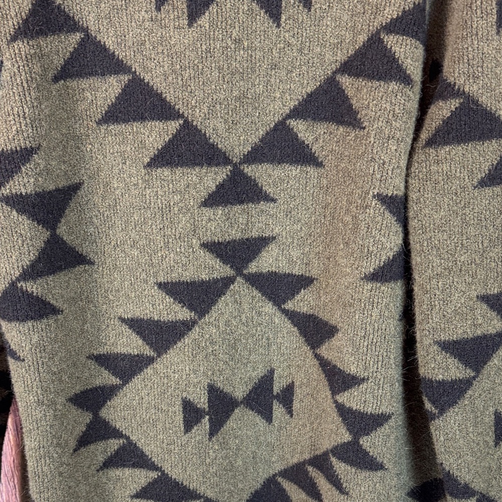 Frye Olive and Black Patterned Cardigan - Picture 9 of 11
